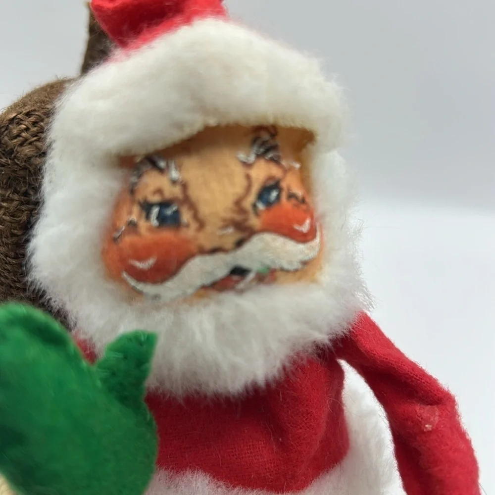 Vintage Annalee Santa on Wicker Sled